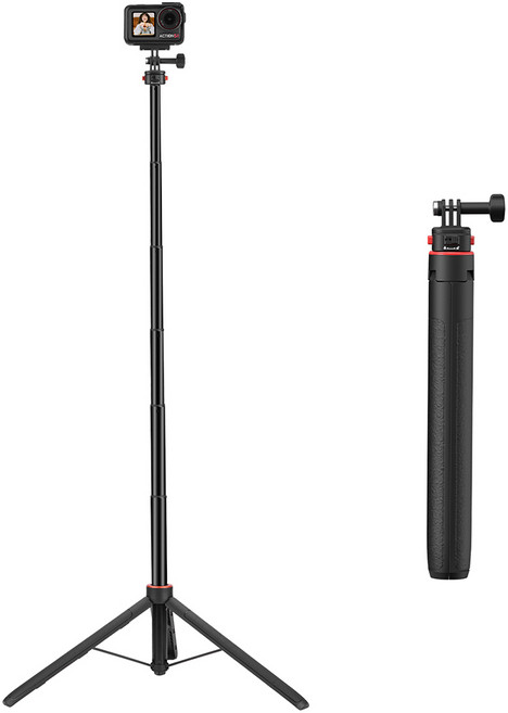 163CM 롱 모션 카메라용 연장봉 삼각대 셀카봉 DJI OSMO 360/Action 5 PRO/4/POCKET 3/GOPROO 13/12 마그네틱 고속 분리 모듈 카메라 삼각대, 1개, 163cm 셀카봉 삼각대