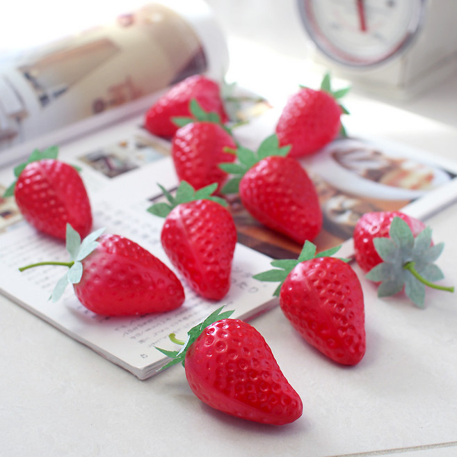 봄딸기모형10p세트 딸기과일 매장진열소품