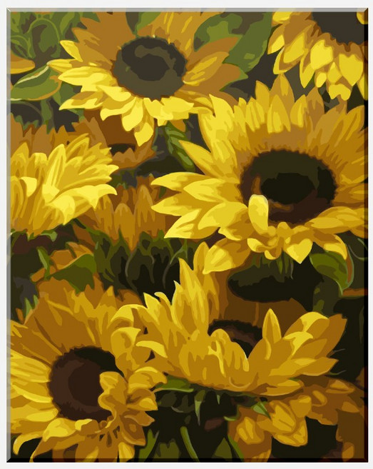 모모픽스 diy 명화그리기 추천 40x50cm 풍성한 해바라기 (물감 2배), 1개