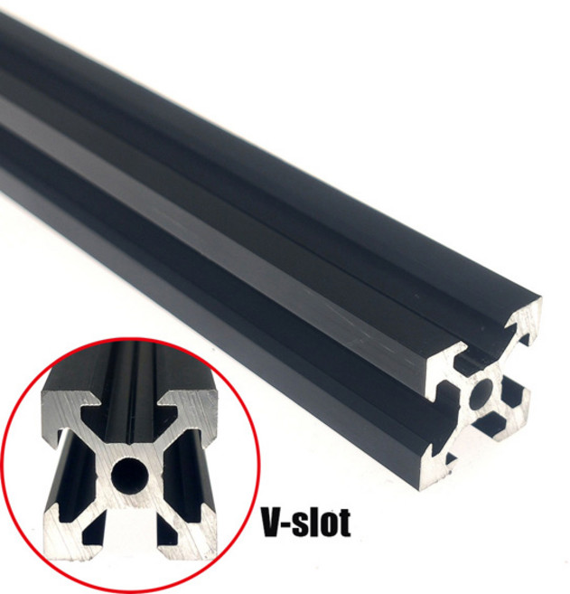 1PCS 2020 V 슬롯 알루미늄 프로파일 압출 검정 100-800mm 3D 프린터 CNC 조각 슈팅 트랙 목공 DIY, 9) 500mm