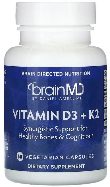 BrainMD 비타민D3 + K2 베지 캡슐 60정 BrainMD (브레인MD), BrainMD, 비타민D3 + K2, 베지 캡슐 60정, 1개 - 쿠팡