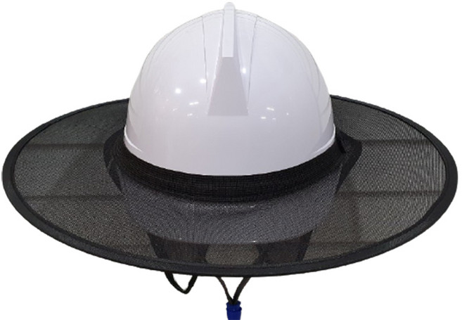 안전모 햇빛가리개 그늘이 UV 자외선 차단 차도르형 차광막, 1개, 검정