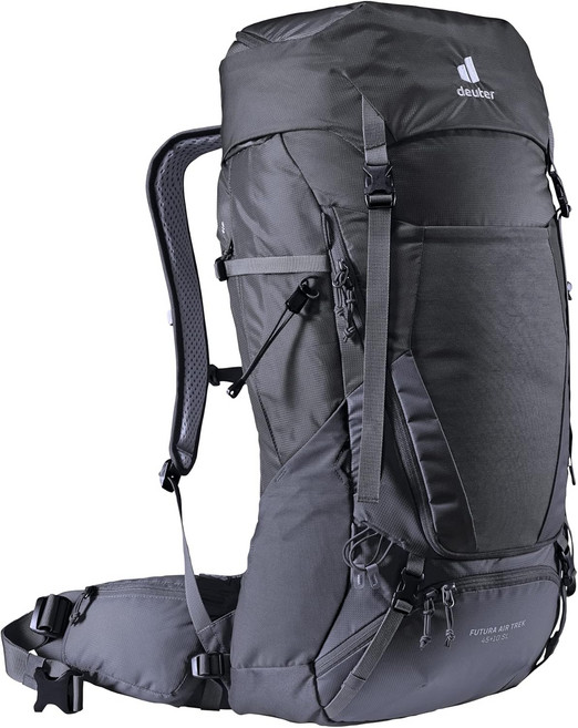 Deuter Futura 에어트렉 45 + 10 SL 여성 하이킹 백팩, 45+10 L, Black-graphite