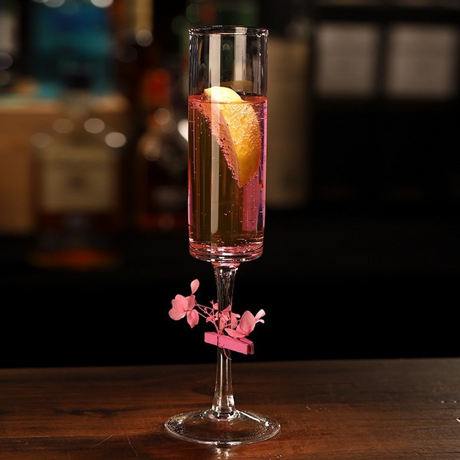 香檳杯 雞尾酒杯 酒杯 玻璃杯 高腳杯 調酒杯 馬丁尼杯 紅酒杯 調酒器具 雪克杯 水晶杯 酒吧 復古杯, 1個, 圓筒香檳杯-180ml【台灣現貨】