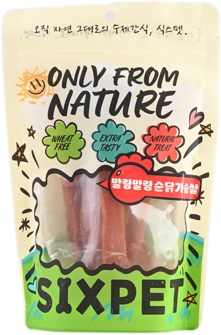 식스펫 국내산 오직 자연재료 30일 강아지 고양이 간식, 60g, 1개, 말랑 순닭가슴살