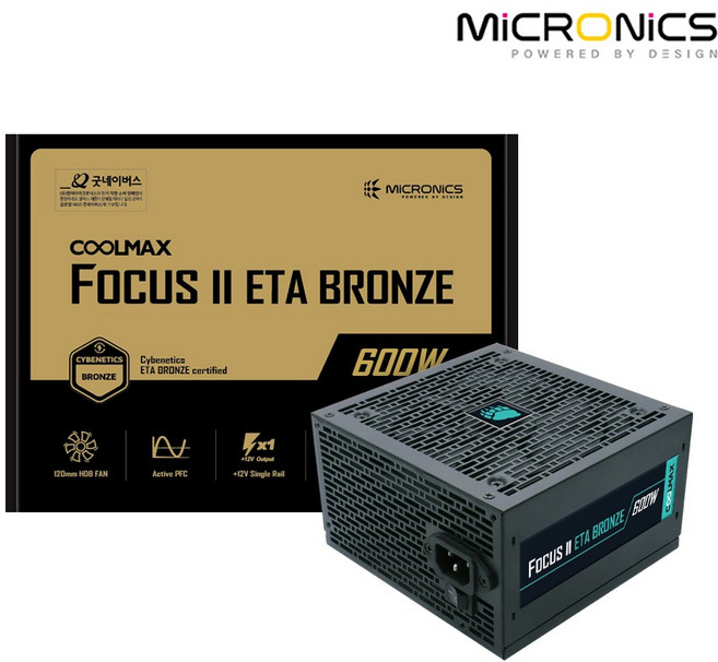 마이크로닉스 마이크로닉스 COOLMAX FOCUS II 600W ETA BRONZE