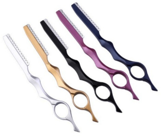 옐로구르미 레자기 레자칼 전문가용 스타일링 레자 미용레자기 샤기컷 울프컷, 블루, 1개