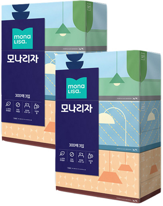 케이에이치커머스 모나리자 300매, 3개입, 2개