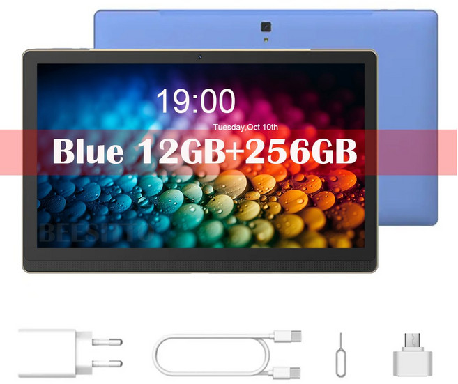 14.1 인치 대형 스크린 태블릿 Pc MTK6797 데카 코어 12256GB 1920x1080 IPS 블루투스 5G WiFi 안드로이드 12 탭 14 학습 패드, [02] Blue 12GB 256GB