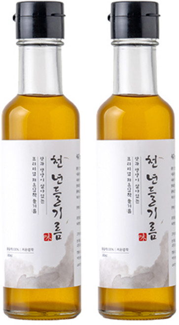 저온압착 천년 들기름, 2개, 180ml