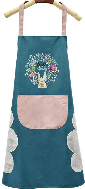 델루르 타올 앞치마 완전 방수, 1개, 블루그린