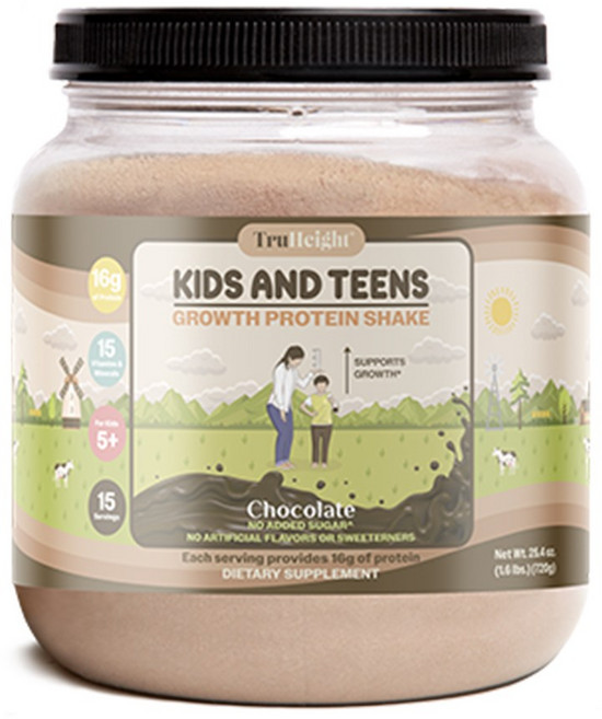 [본사] 트루하이트 그로스 키즈 앤 틴 프로틴 파우더 어린이 청소년 단백질 쉐이크 초콜릿, 720g, 1개