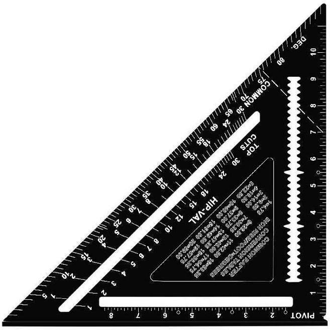 스피드스퀘어 45도 삼각자 직각 목공용 스피드 스퀘어 눈금자 도, 1개, 150mm일반삼각형눈금자