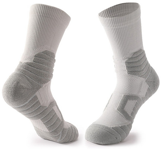 BT3 籃球襪 厚底毛巾底 中筒襪, 灰, 1個