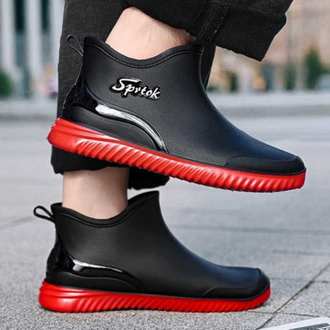 뚜라미 남성 가볍고 편안한 숏 레인부츠 주방 낚시 미끄럼 방지 방수화