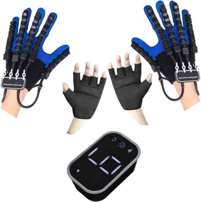 로로랜디 스마트 로봇 손가락 자동 운동기기 훈련 마사지 장갑 스트레칭 트레이닝 근력 악력기 핸드 자동 완력, 양손, XXL, 1개