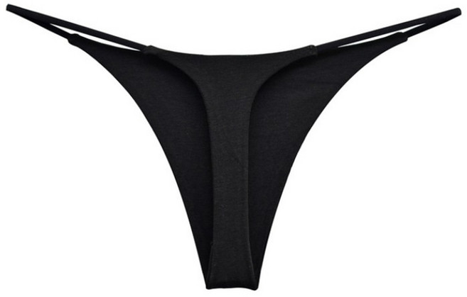Venus Queen 歐美低腰細帶丁字褲, 黑色