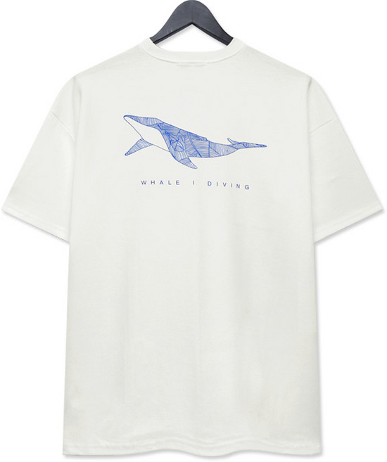 그래픽 고래 오버핏 반팔티 (BL016)