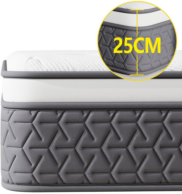 Verveo 무음 독립 스프링 매트리스, 25cm, 중간 부드러움