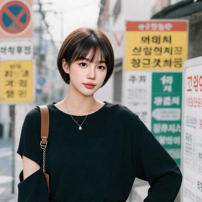 GBKING 수제 보브컷 통가발 단발머리 인모100% 항암가발 전체가발, 1개, 브라운 20cm