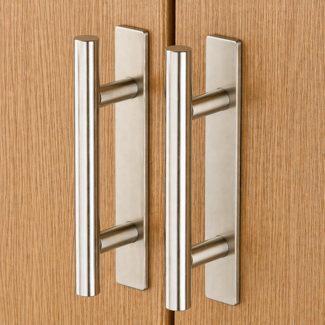 PPFM 올스텐 무타공 손잡이 강력 접착 문고리, 실버, 2개