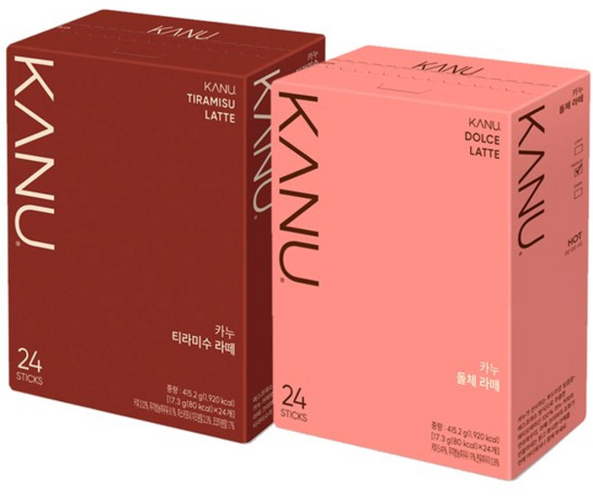 맥심 카누 티라미수라떼24T+돌체라떼24T, 1개, 24개입, 17.3g