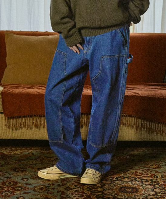 미니멀프로젝트 와이드 카펜터 데님 팬츠 MDP114 블루