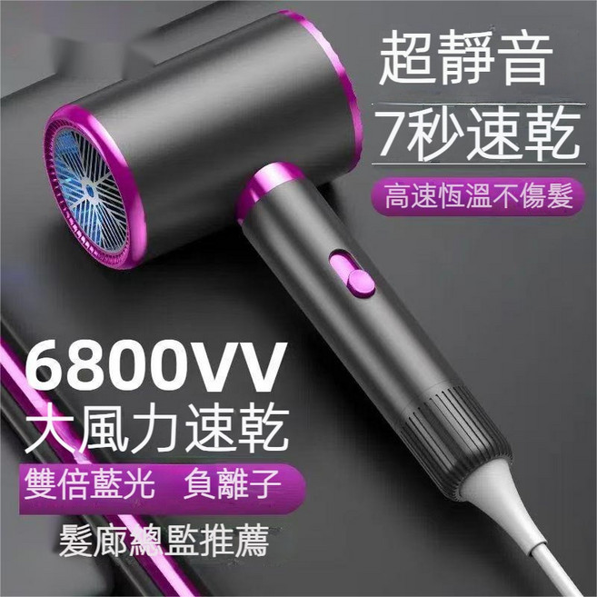 負離子護髮吹風機 多段溫控速乾 輕巧靜音設計 呵護秀髮。, 灰色, 810灰