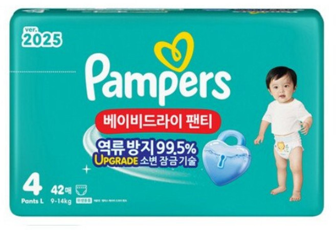 팸퍼스 2025 베이비드라이 팬티타입, 4단계, 168매