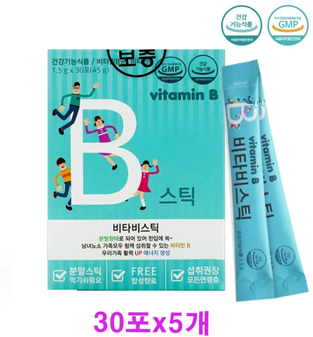 파마젠 비타B스틱 30포, 45g, 5개 - 쿠팡