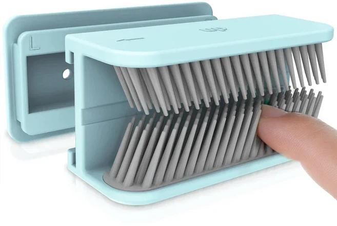 문짝지그 재사용 가능한 실리콘 헤어 컬렉터 벽걸이 액세서리, 02 BLUE