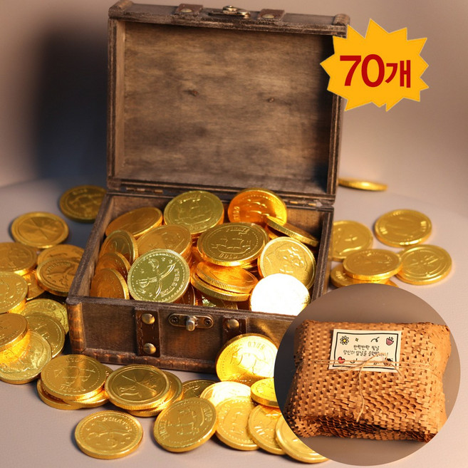 발렌타인데이 금화 동전초콜릿 + 보물함, 350g, 1개