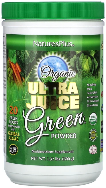 NaturesPlus 유기농 울트라 주스 그린 파우더 1.32 lbs (600 g), NaturesPlus유기농울트라주스그린파우더132lbs, 600g, 1개 - 쿠팡