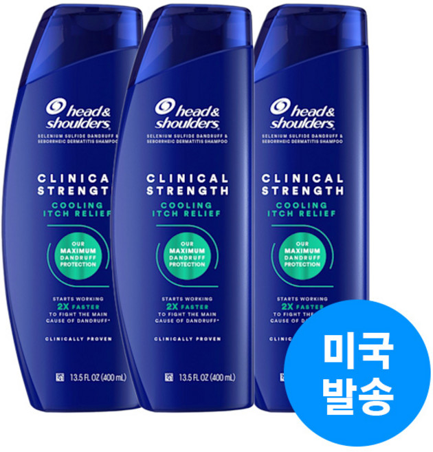 헤드앤숄더 클리니컬 스트렝스 댄드러프 디펜스 인텐시브 이치 릴리프 샴푸, 400ml, 3개