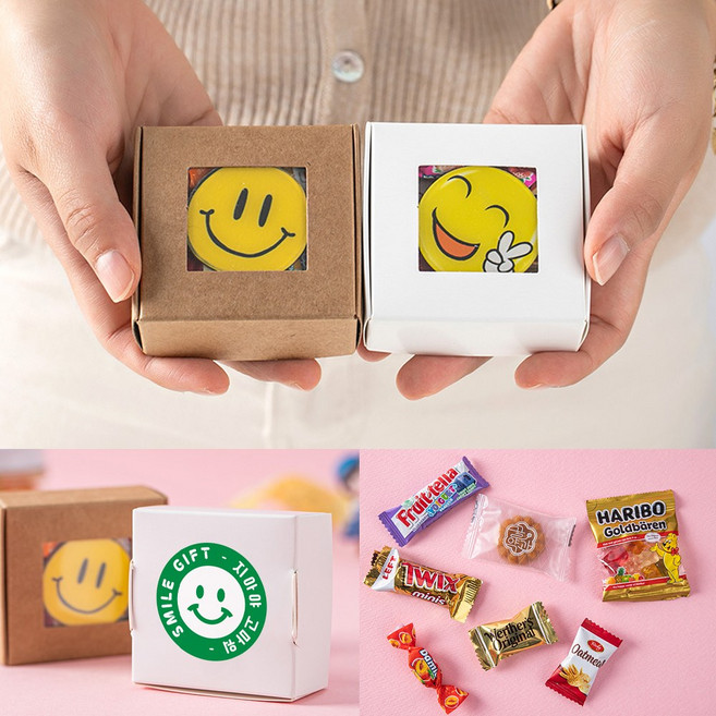 미니 간식상자 스마일 뱃지 초등학생 단체 간식 선물, 1개