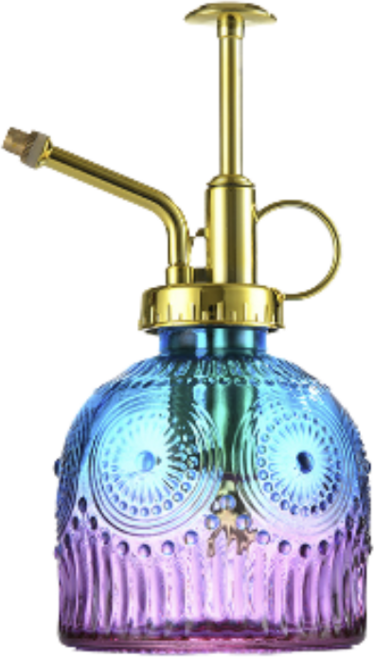 아가토스 북유럽 꽃 미니분무기 화분 유리 물뿌리개 화병 감성소품, 퍼플골드