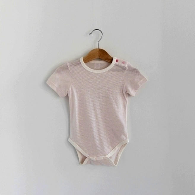 라썸베베 아기 신생아 반팔 면 메쉬 바디 수트 매쉬 바디 슈트 내복 내의