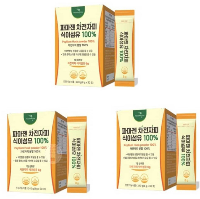 PM 배변활동원활 차전자피 8gx30포x3개 잔변감, 8g