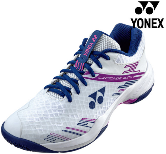 요넥스 신발 SHB-CA1WEX WH/PU 캐스케이드 엑셀 와이드 화이트퍼플 배드민턴 운동화 인도어화 오남스포츠