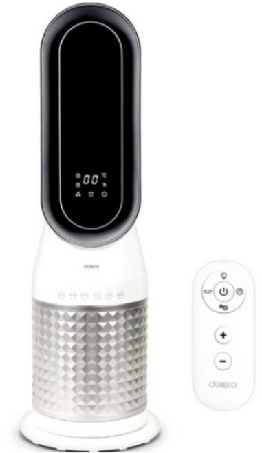 델루체 LED 날개없는 스탠드형 온풍기, 4가지 조명 온풍기 (DLH-R550NK), 화이트