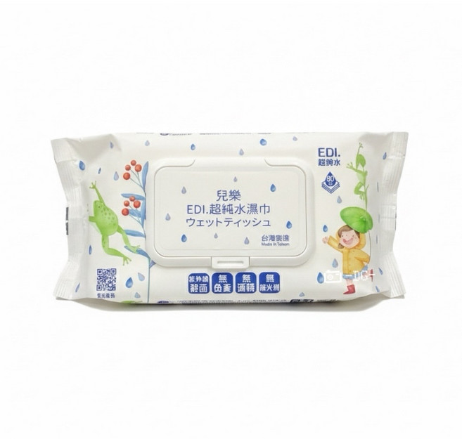 兒樂EDi純水濕式衛生紙 80抽, 1個, 兒樂EDi純水濕紙巾80抽<含蓋>