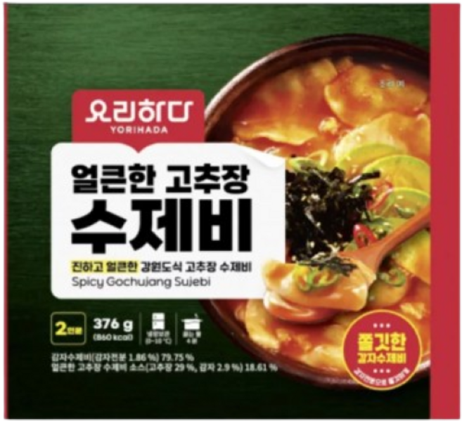 요리하다 얼큰한 고추장 수제비, 2개, 376g