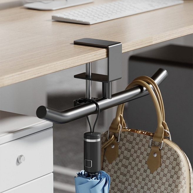 HK sell 요릭 책상 무타공 가방걸이 책상밑 학생 가방 고리 데스크 정리 가방홀더 거치대, 화이트, 1개