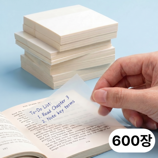 아르텐 반투명 포스트잇 메모지, 1개, 600매, 반투명색