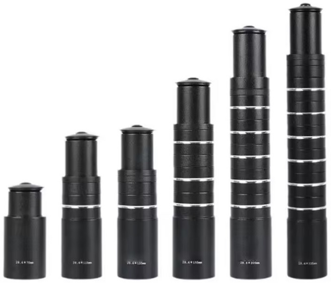자전거 롱타입 조절식 익스텐더 핸들높이 연장 마운트 라이져 핸들바 튜닝 용품, 210mm, 1개, 블랙