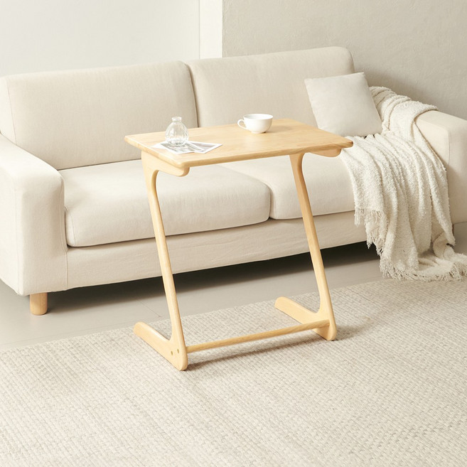 라로퍼니처 클로버 원목 600 800 사이드 소파 테이블 협탁, 내추럴