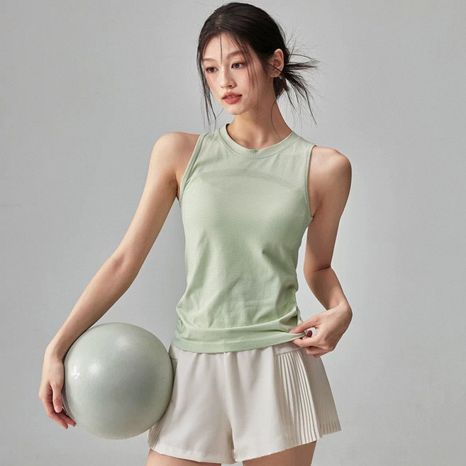 Zebeer 여성 쿨링 나시 민소매 티셔츠 스포츠 필라테스 상의