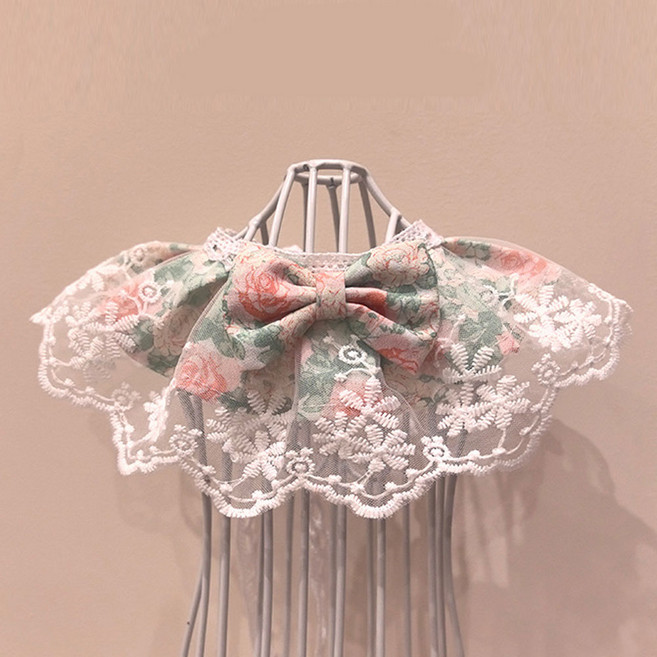 하니펫 반려동물 귀요미스카프 플로럴 레이스, 1개, 핑크