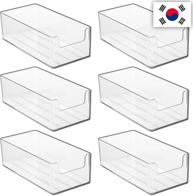 한누네 국내생산 다용도 욕실 정리함, 투명, 6개