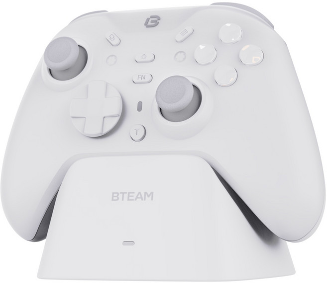 Bteam Specter 無線遊戲手把 PC Switch 適用, 1個, 雲霧白 + 專用充電底座